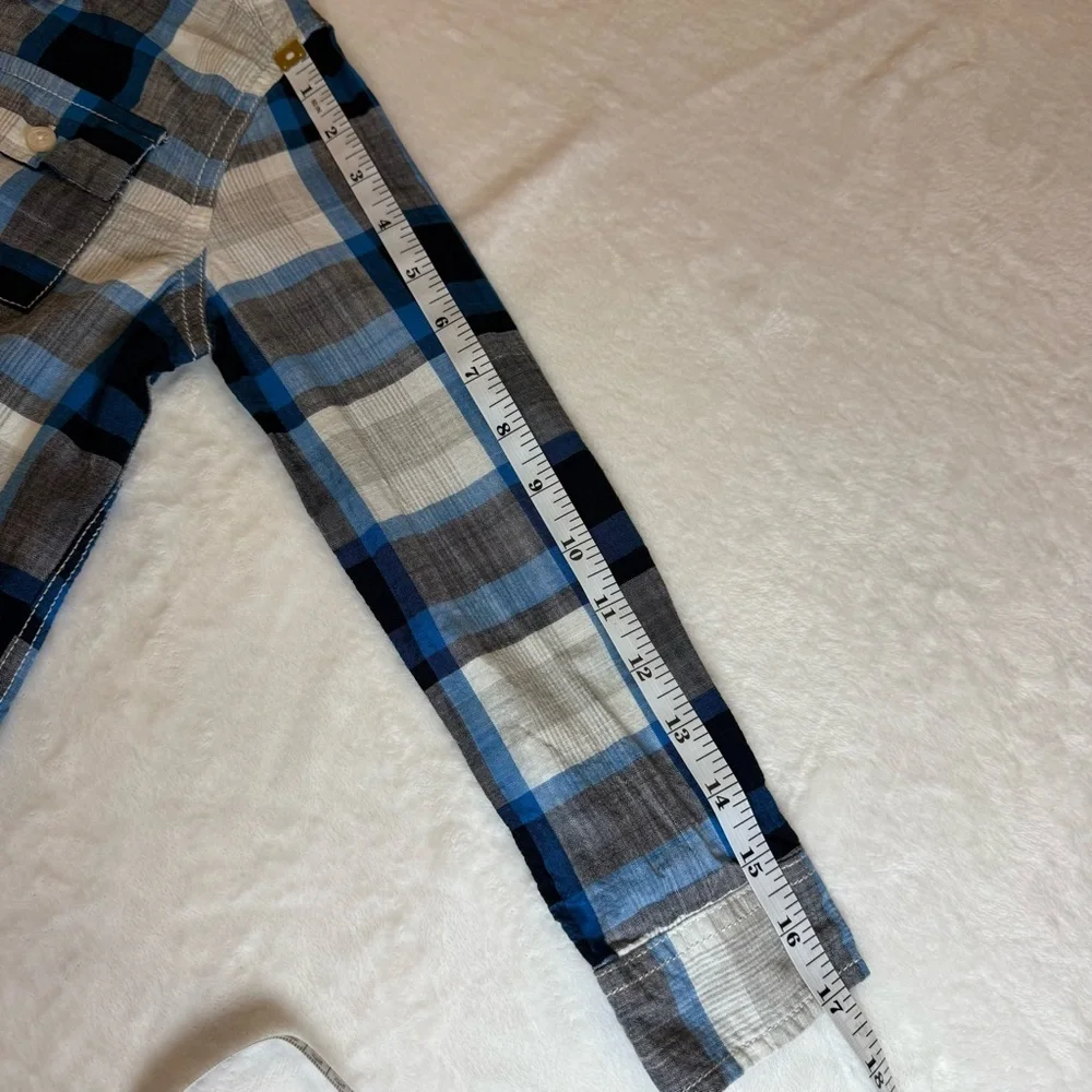 OshKosh B'gosh Blue and Gray Plaid Button Down Shirt
